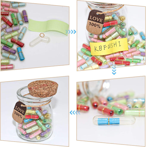 Capsule Letters Message in a Bottle, Love Letter for Valentine's Day, Birthday Gifts for Couples (Mixed Color 30pcs)