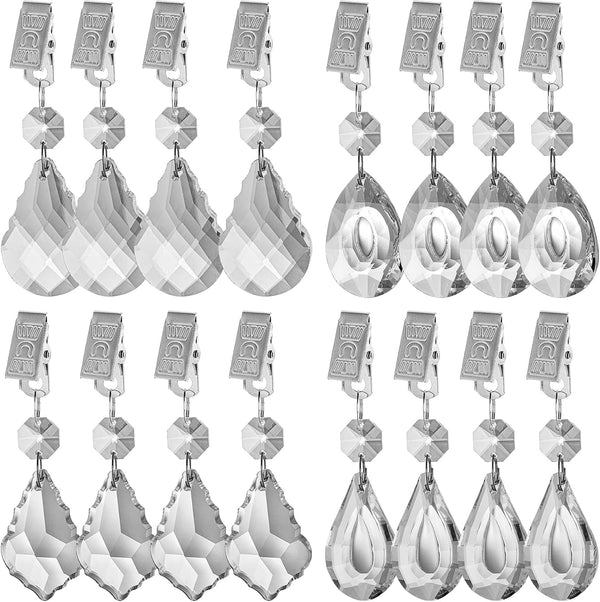 AVLA 16 Pack Tablecloth Weights Kit, Crystal Table Cover Pendants with Metal