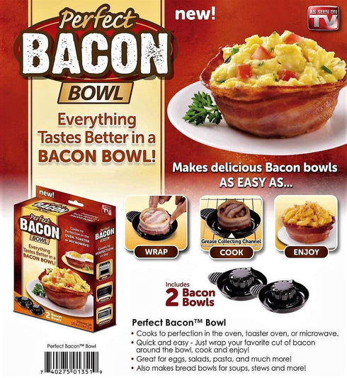 2 Pack Perfect Bacon Bowl Bowls /