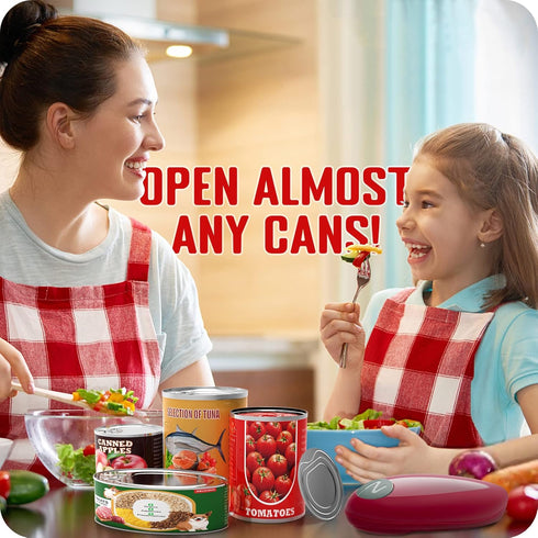 Electric Can Opener, Hand Free Easy Open Any Can Sizes with Smooth Edge, Food-Safe Portable Battery Operated Gadget