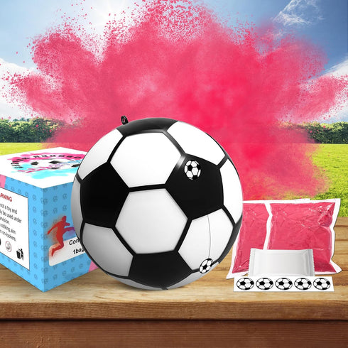 POPUPARTY Gender Reveal Soccer Ball, Soccer Ball Gender Reveal with Pink Powder