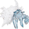 Coastal Hermit Crab Decor Blue Nautical Beach Figurine with Shell for Shelf,