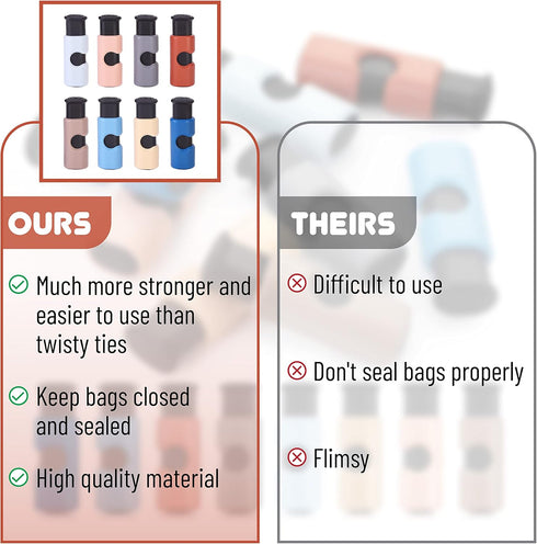 Mr. Pen Bag Clips: 8 Pack Squeeze and Lock Bread Clips for Food Storage, Plastic Bag Closure Clips for Bags
