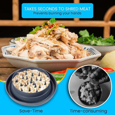 Large Chicken Shredder Tool, Twist Meat Shredder with Transparent Lid, Anti-Slip Strip, Ergonomic Handle, BPA Free