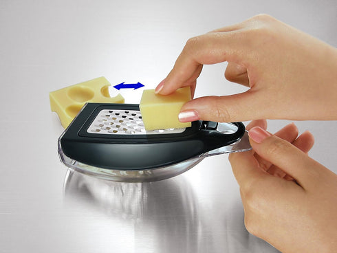Palm Grater | Citrus Lemon Zester, Small Cheese Grater with Container, Hand Grater for Kitchen
