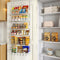 Over The Door Pantry Organizer, Wall Mount Spice Rack with 6 Adjustable Baskets for Home & Kitchen Storage (White)