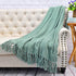 Home Soft Things Throw Blanket, Knitted Tweed, 50'' x 60'', Silver Blue, Cozy Warm Comfortable