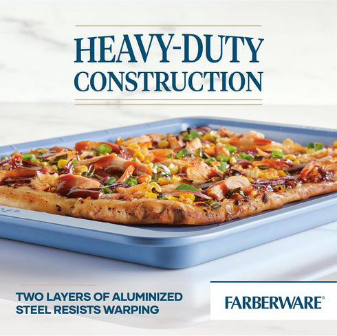 Farberware Easy Solutions Nonstick Bakeware Cookie Pan, 11 Inch x 17 Inch, with Drop Zones and Portion Marks
