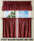 Ellis Curtain Stacey Sheer Tailored Tier Pair Curtains, 56-by-30 Inch, Merlot, 56x30