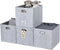 DECOMOMO Storage Basket 13x15x13 Cube Bins with Label Holder, Felt Fabric Storage Cubes for Shelves Closet Toys Clothes