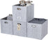 DECOMOMO Storage Basket 13x15x13 Cube Bins with Label Holder, Felt Fabric Storage Cubes for Shelves Closet Toys Clothes