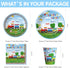 APOWBLS 2nd 24 Chugga Chugga Two Two Birthday Party Supplies, Paper Plate, Cup, Napkin, Disposable Cutlery, Tablecloth