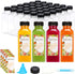 TOMNK 48pcs Juice Bottles, 12oz Reusable Plastic Juice Bottles with Caps and