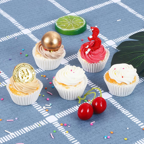 Caperci 500 Count Mini Cupcake Liners, White Muffin Liners, Greaseproof Small Cupcake Wrappers for Baking