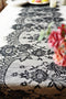 Letjolt Black Lace Table Runner - 14 x 120 Inches Embroidered Doilies for Vintage Boho Wedding & Party Supplies