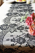 Letjolt Black Lace Table Runner - 14 x 120 Inches Embroidered Doilies for Vintage Boho Wedding & Party Supplies
