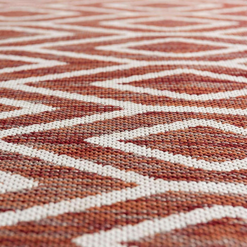 Jill Zarin Outdoor Collection Area Rug - Turks and Caicos (Rust Red/Ivory, 2' 2" x 3' Rectangle)