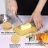 BSTKEY Countertop, 1 2 Butter Dish with Lid for Stainless Steel Butter Holder Container with Silicone Sealing