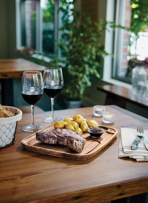 Ironwood Gourmet Fort Worth Steak Plate, Acacia Wood, 13 x 11 x 0.75 inches, Brown