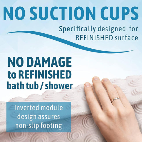 Non-SlipBathMats Shower Mat Without Suction Cups, Made in Italy