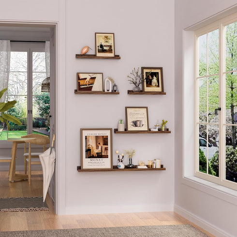 Heimlove Shelf,48 inch Set 2,Picture Picture Ledge Long Floating Shelves for Wall of Shelf with Lip for Wall