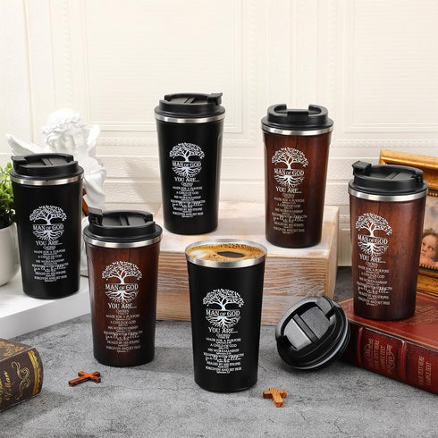 6 17 oz Set Ziliny Pcs Christian Gifts for Men Coffee Tumbler Inspirational Man of God Mugs Stainless Steel Tumbler