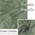 Leia 36 Inch Sheer Curtains Sage Green Tiers for Kitchen, Double Rod Pockets Window Living Room Curtain