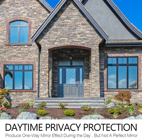 STATINT Privacy Window Film One Way Mirror Glass Tint, Heat Control UV Blocking Sliding Door Tinting, Black-Silver