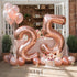 AULE 40 Inch Large 25 Number Balloons, Rose Gold Big Foil Number Balloons for 25th Birthday Party Decorations