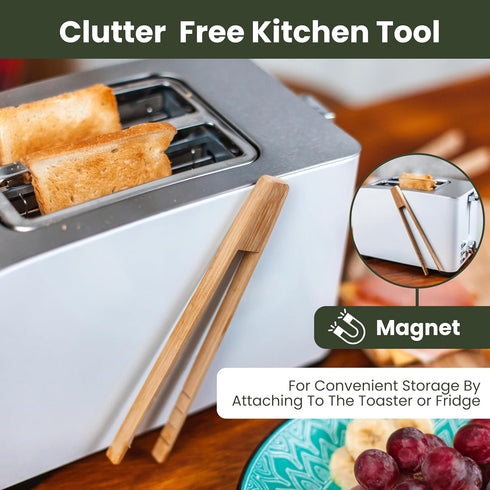 Toaster Tongs With Magnet - Kitchen Utensils for Cooking and Holding Toast, Bacon, Muffin, Bagel, Bread