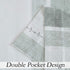 Central Park Sage White Stripe French Door Curtain Panels, 50"x72"x2 Boucle Linen Texture Sheer Drapes with Tieback