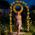 7.2ft GOESWELL Artificial Sunflower Garland with String Light: Fake SilkFlowers Vines with Green Leaves and Remote