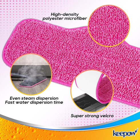 7 1, SLFCSM064 SLFCSM063-6 Pack KEEPOW Microfiber Steam Mop Pads Compatible with Schenley Steam Mop in Washable