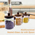Taefaba 3PCS Spoon,17 OZ Spice Jars Overnight Oats Containers with Airtight Lid and Wooden Glass Food Storage