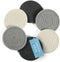 OrganiHaus Set of 6 Gray Woven Coasters for Wooden Table, 4.3" Absorbent Cup Coasters for Drinks, Cute Fabric Coasters