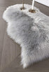 SERISSA Faux Sheepskin Fur Area Rug Grey, Small Fuzzy Rug for Bedroom Floor Sofa Living Room Decor 2x3 Feet