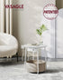 ULET228W01 VASAGLE LILEA Collection - Side Table with Charging Station, Round End Table with Fabric Basket, Nightstand