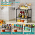2 SINGAYE Bookshelf Shelves Bookcase Shelf: Tier Small Shelving Unit Home Storage Organizer Wire Metal Adjustable Free