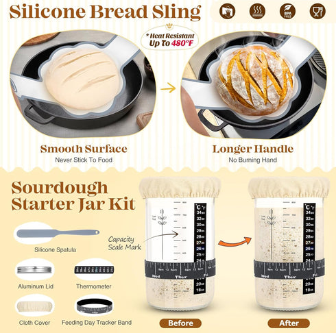 VEDALIO Sourdough Starter Kit, Sourdough Bread Baking Supplies, Sour Dough Starter Kits, Sourdough Tools for Modern