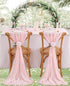 Chiffon Table Runner 27x120 Inches Pink Rustic Sheer Fabric for Wedding, Baby Shower, Birthday Party Decoration