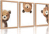 SEINEMBSC Framed Baby Bear Nursery Wall Art Peeking Bear Pictures Wall Decor Peekaboo