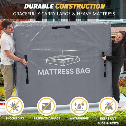 8 (86x75x13.5 Mattress Bags for Moving and Storage, BETU Waterproof Mattress Protector Mattress Cover California King