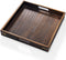 Yangbaga Serving Tray with Handles,13"*13"Wood Decorative Tray for Living Room,Modern Coffee Table