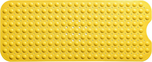 Extra-Long Non-Slip Bathtub & Shower Mat 39”x16”, Safe, Clean, Machine-Washable, Superior Grip, Opaque Yellow