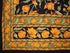 India Arts French Floral Tab Top Curtain Drape Panel, Cotton 44" x 88" Amber Black