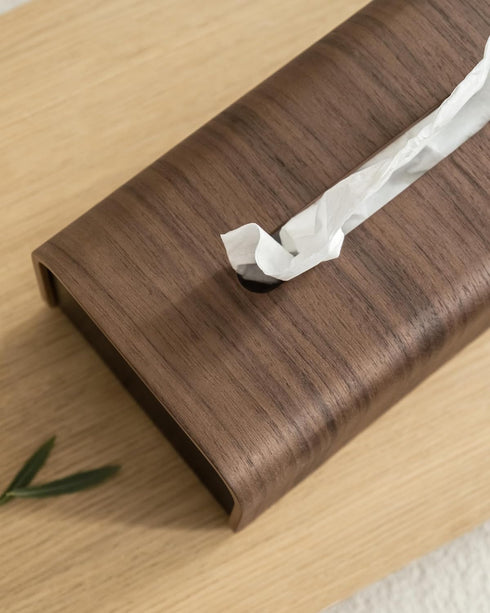 Kazai. Tissue Box Cover 'Toke' | Real Wood Veneer, FSC Certified | Decorative Rectangle Tissue Holder for Bathroom