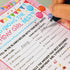 Skylety 50 Pieces Birthday Party Activity Game Card Set, Who Knows Her Best for Themed Party Decorations