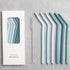 Nightingale Reusable Silicone Straws - Set of 6 Bendy Drinking Straws with Cleaning Brush, Collapsible Travel Straw
