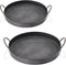 Hipiwe Set of 2 Industrial Style Metal Iron Serving Tray with Handle, Rustic