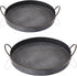 Hipiwe Set of 2 Industrial Style Metal Iron Serving Tray with Handle, Rustic